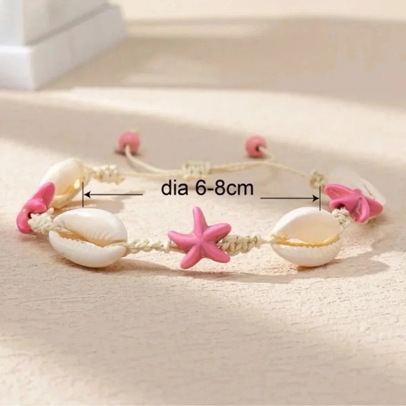 2 LEFT! Pink Starfish & Seashell Bracelet - Picture 2 of 3